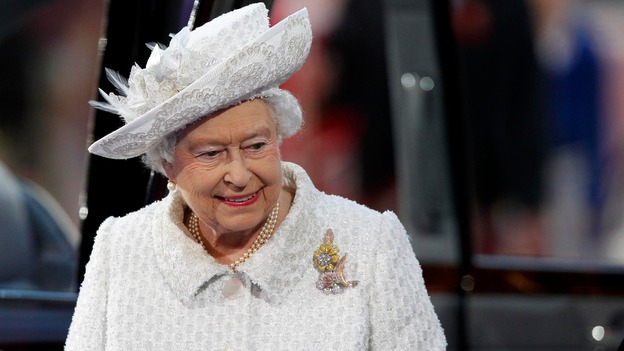 The Queen arriving at the opening ceremony of the Commonwealth Games.