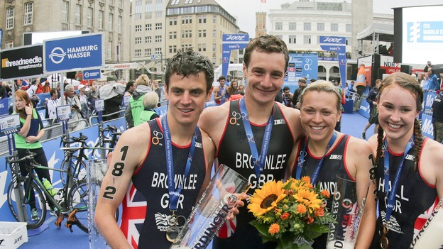 Brownlee brothers Jonny, left, and Alistair Brownlee, right, could take early gold for England.