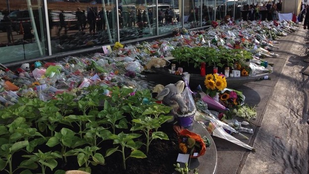 Flowers left at Schiphol Airport