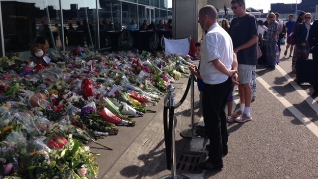 Tributes outside of the airport