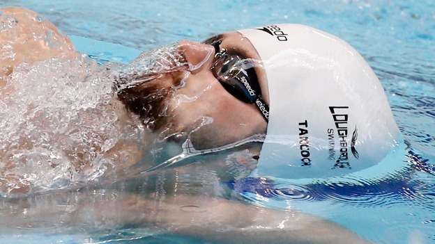 Liam Tancock competing in backstroke