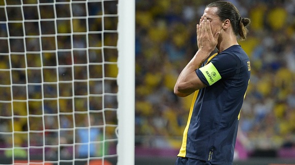 Swedish skipper Zlatan Ibrahimovic rues missed chances during the final stages in Kiev.