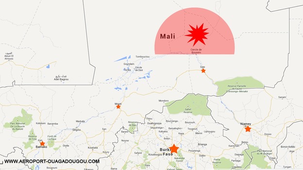 A map posted by Ouagadougou airport.