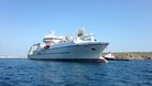 The cable ship Resolute is moored off the island of St Mary's