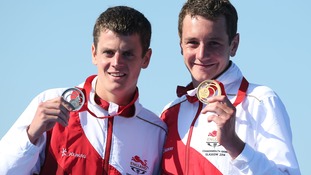 England's Jonny and Alistair Brownlee, who scooped silver and gold in the men's triathlon event.