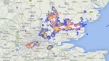 Rainfall radar at 12:30pm Friday.