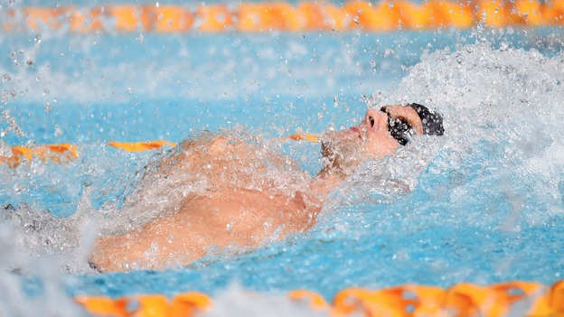 Liam Tancock in action in the Men's 100m Backstroke