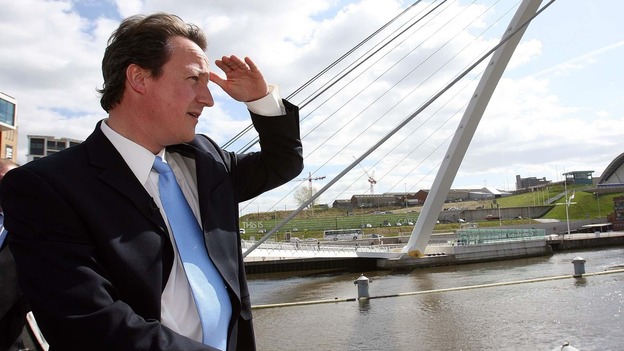 David Cameron on the River Tyne in 2006.