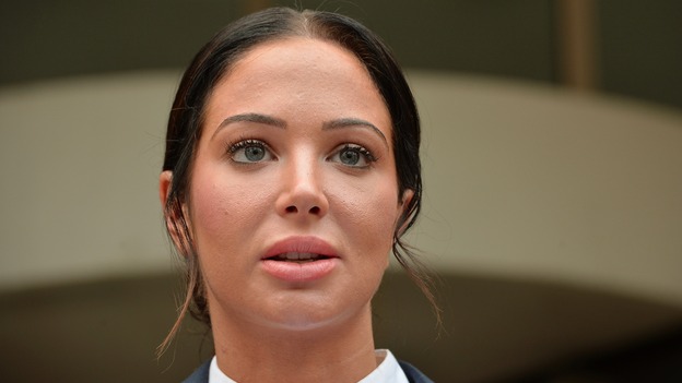 Tulisa speaking to the media after today's verdict