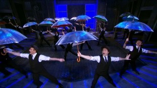 Screengrab from Singin' in the Rain at the Bristol Hippodrome