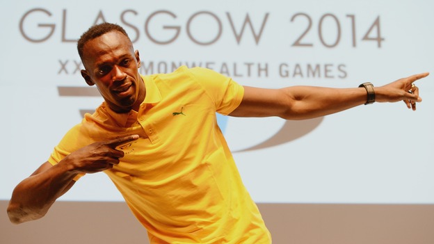 Usain Bolt has arrived for the Commonwealth Games.