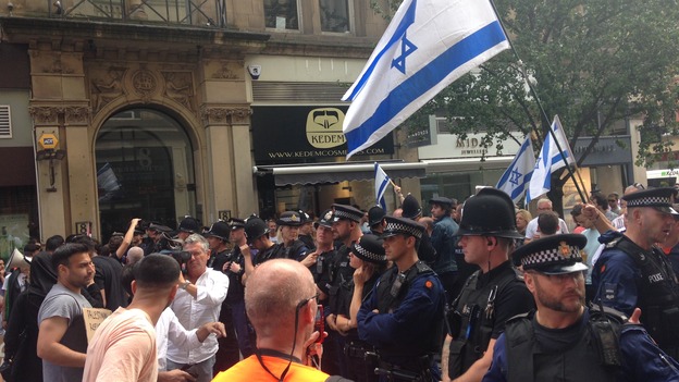 Protestors in Manchester