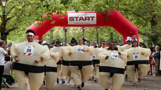 Sumo runners at the start line.