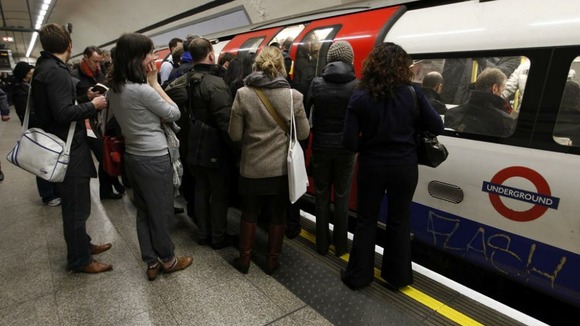 A crowded tube platform.
