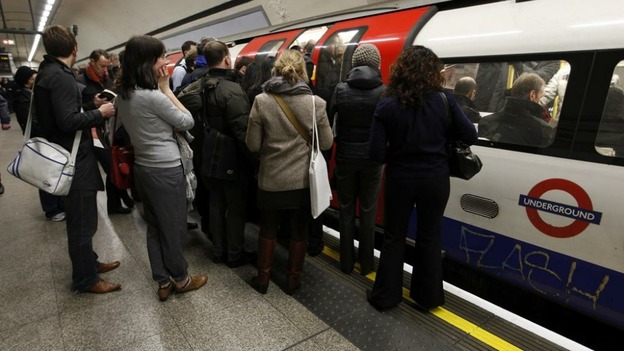 A crowded tube platform.