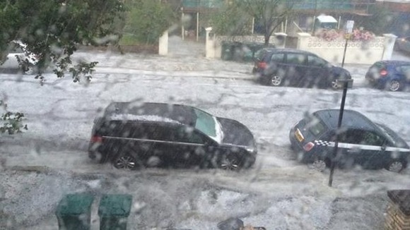 Heavy rain hammers Brighton and Hove. 