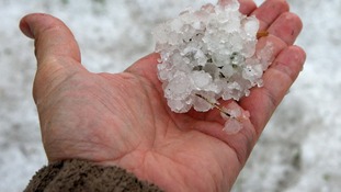 Hail the size of golf balls reportedly fell in Brighton today.
