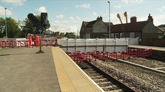 Train tracks closed in Selby