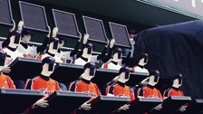 Virtual robots have been installed at South Korea's Hanhwa Eagles stadium to help fans support the team.
