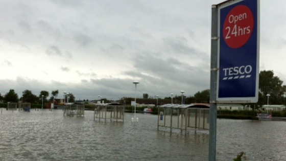 Flooded car park