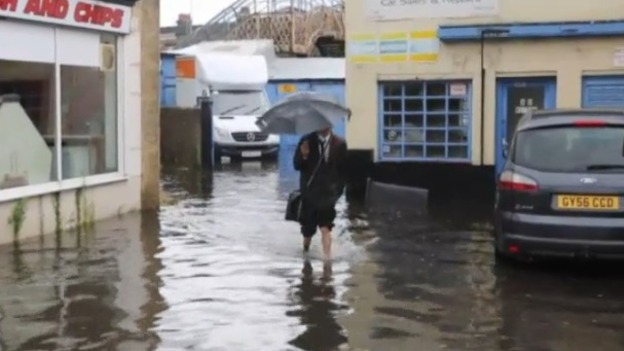 The Sussex town of Worthing was hit by floods today.