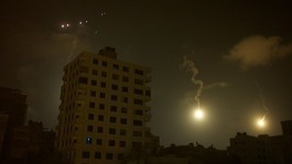 The view from Dan Rivers' hotel in Gaza overnight.