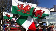 Welsh and Italian flags