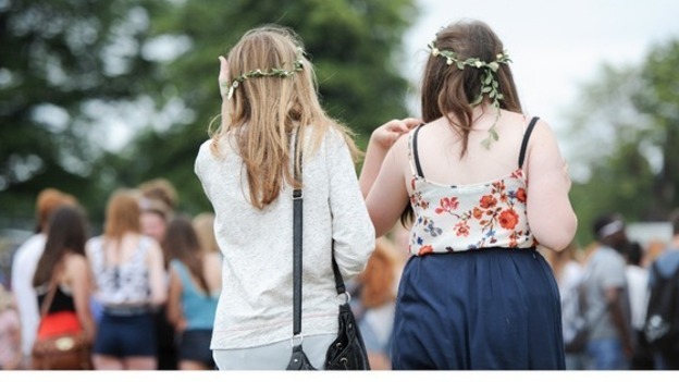 Festival goers at Abbot's Ripton