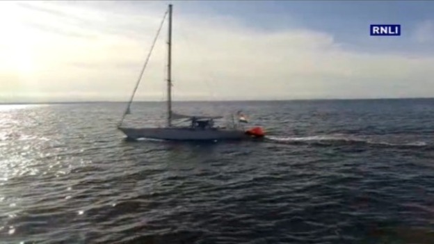 The Dutch yacht that picked up the stricken fisherman.