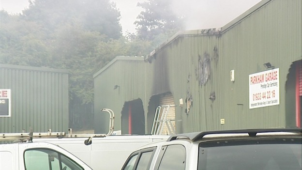 Factory fire in Wellingborough