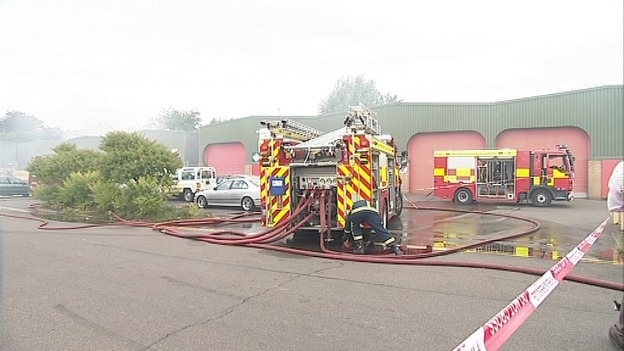 Factory fire in Wellingborough
