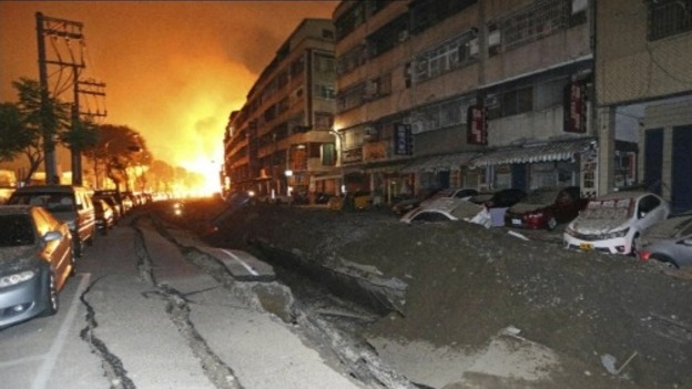 Gas pipes exploded in Taiwan.