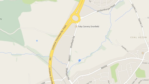 The stretch of the A61 where the crash happened