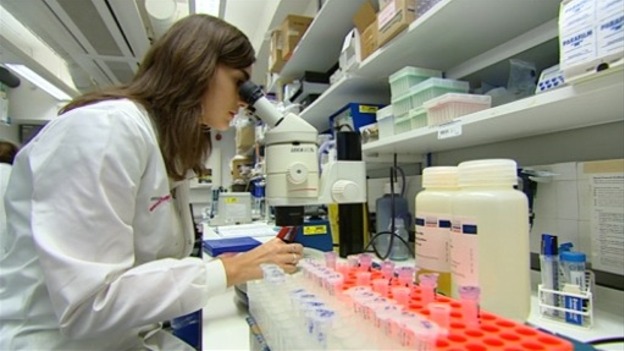 A scientist works on gene therapy.
