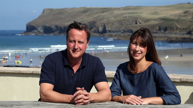 Cornwall, where the Camerons are pictured here, is also a holiday favourite.