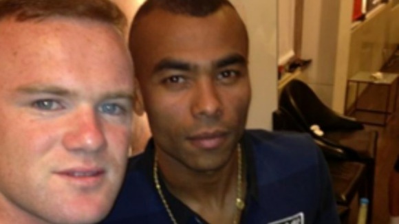 Rooney, who will return for England's final group match against Ukraine, tweeted this photo of himself and teammate Ashley Cole today.