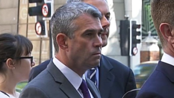 Head of security at News International, Mark Hanna, arriving at court today