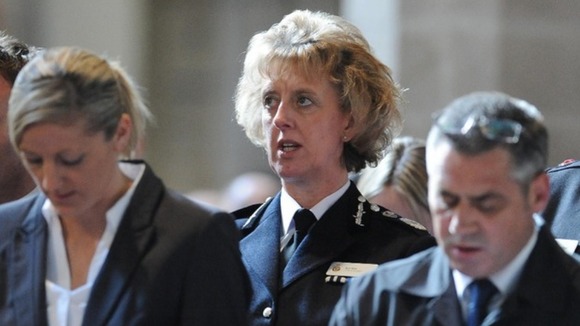 Northumbria Police Chief Constable Sue Sim (Centre) at memorial service for Pc David Rathband