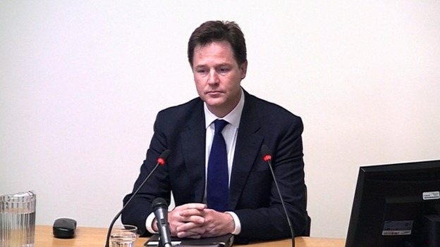 Nick Clegg at the Leveson Inquiry.