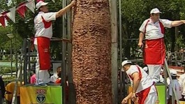 The largest doner kebab in the world has been unveiled in Turkey.
