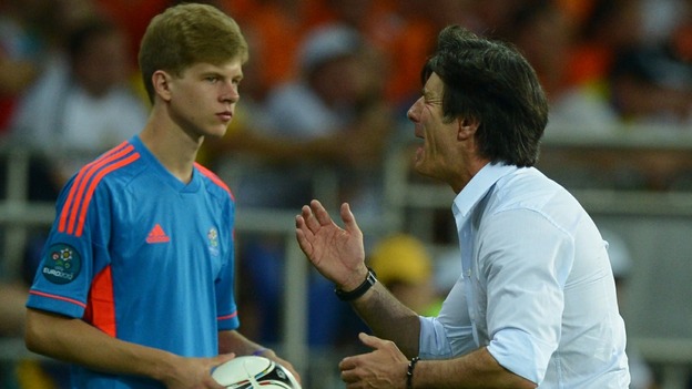 Germany manager Joachim Low turns in despair.