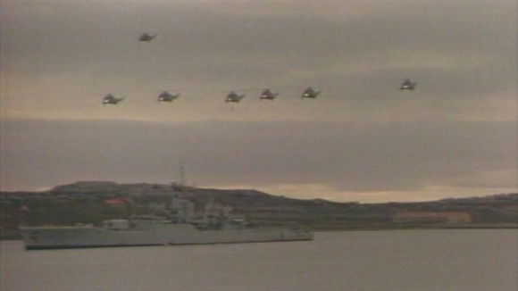 Fleet air arm helicopters in Falklands