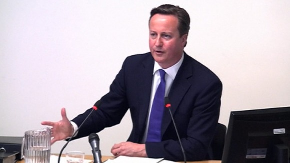 David Cameron facing the Leveson Inquiry