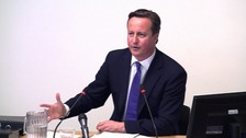David Cameron facing the Leveson Inquiry