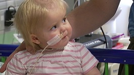 A baby girl at Great Ormond Street Hospital.