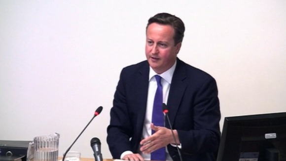 David Cameron facing the Leveson Inquiry