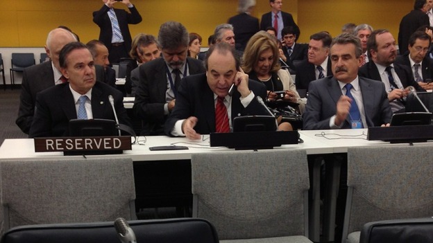 Delegates gather at the UN for a meeting on the sovereignty of the Falklands.