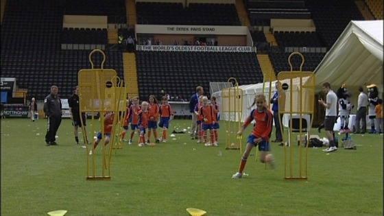 School children have taken part in a fun day to celebrate Notts County's 150th anniversary
