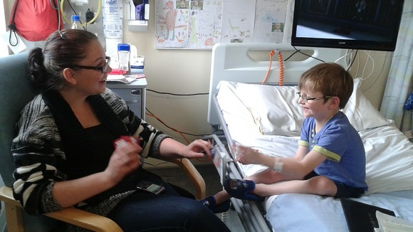 A visit from his big sister Nicole