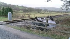 Van in ditch